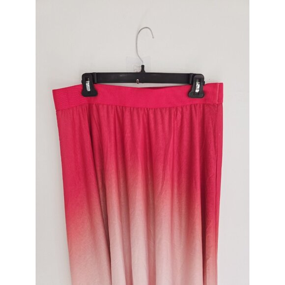 Athleta Grace Ombre Red Pull On Flow Sheer Relaxed Lightweight Athletic Skirt L - Picture 3 of 8